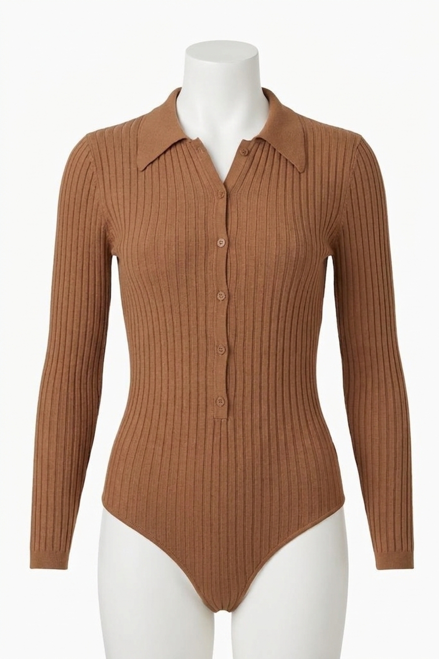 NEW RONNY KOBO cyndie bodysuit in cognac